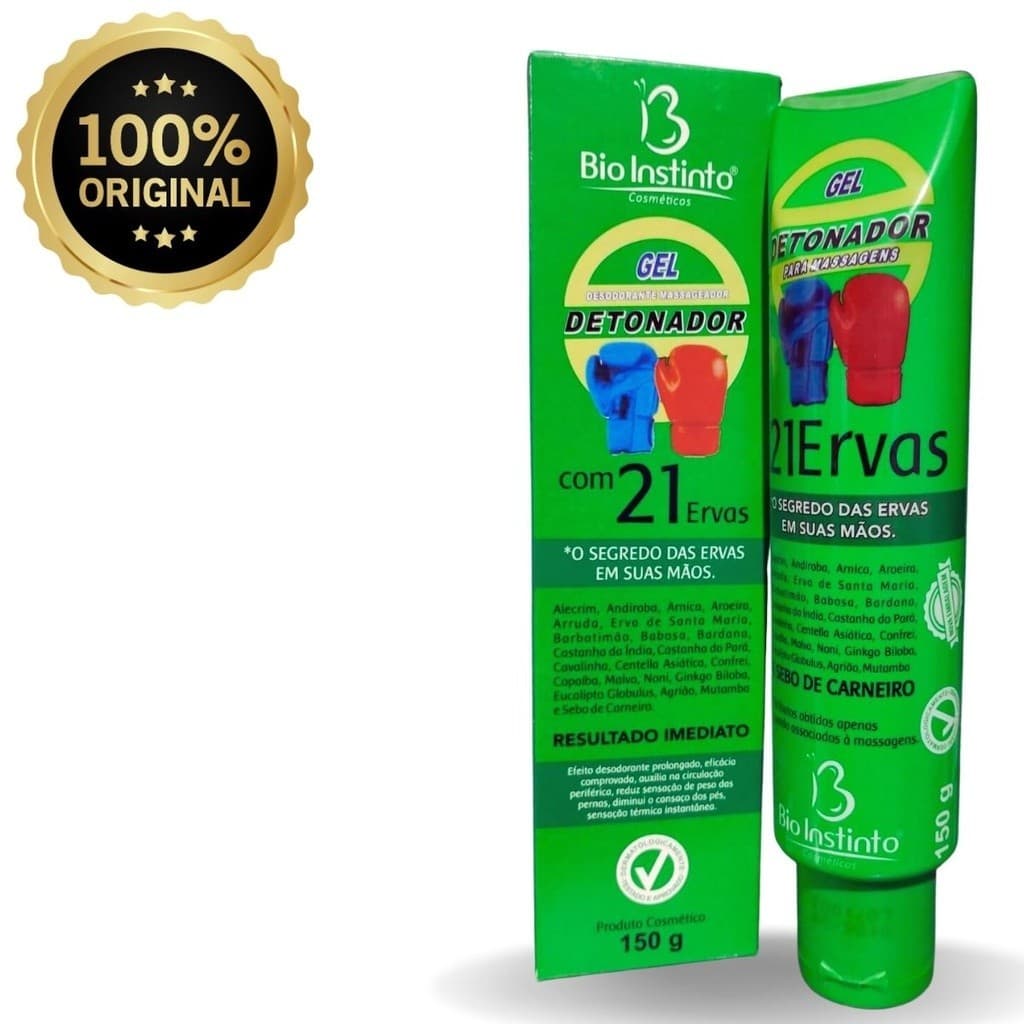 Kit 12 Unidades Pomada Gel Massageador Detonador Com 21 Ervas Bio Instinto - 150G Revenda