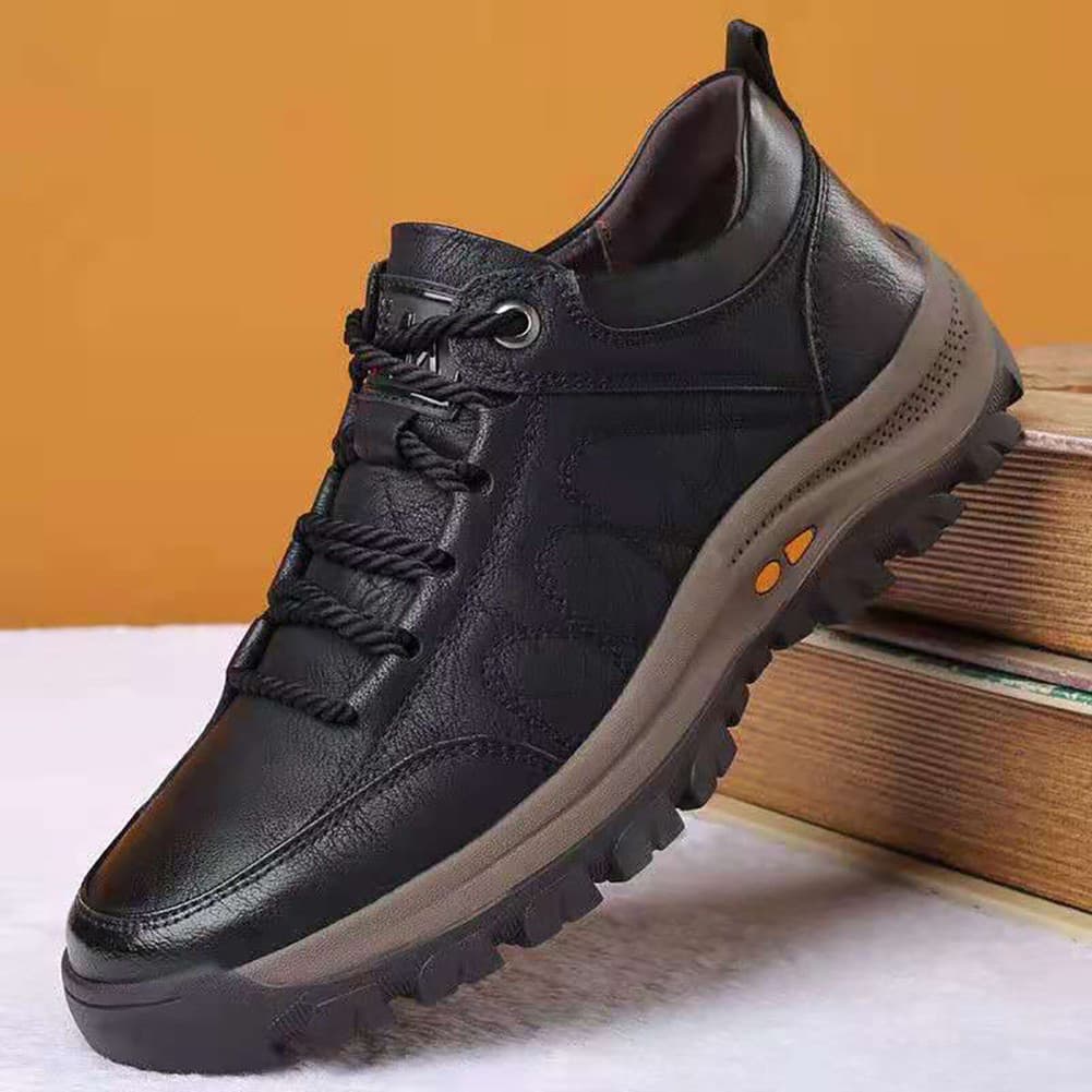 Sapatos Masculinos De Couro PU Com Cadarço Para Caminhada , Calçados Esportivos Respiráveis E Confortáveis Fitness