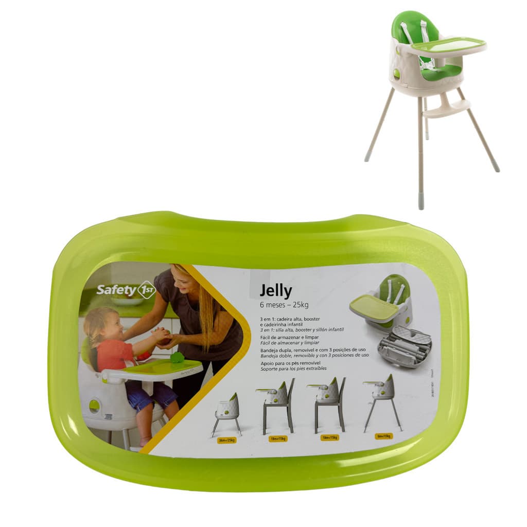 BANDEJA SUPERIOR VERDE PARA CADEIRA DE ALIMENTAÇÃO JELLY