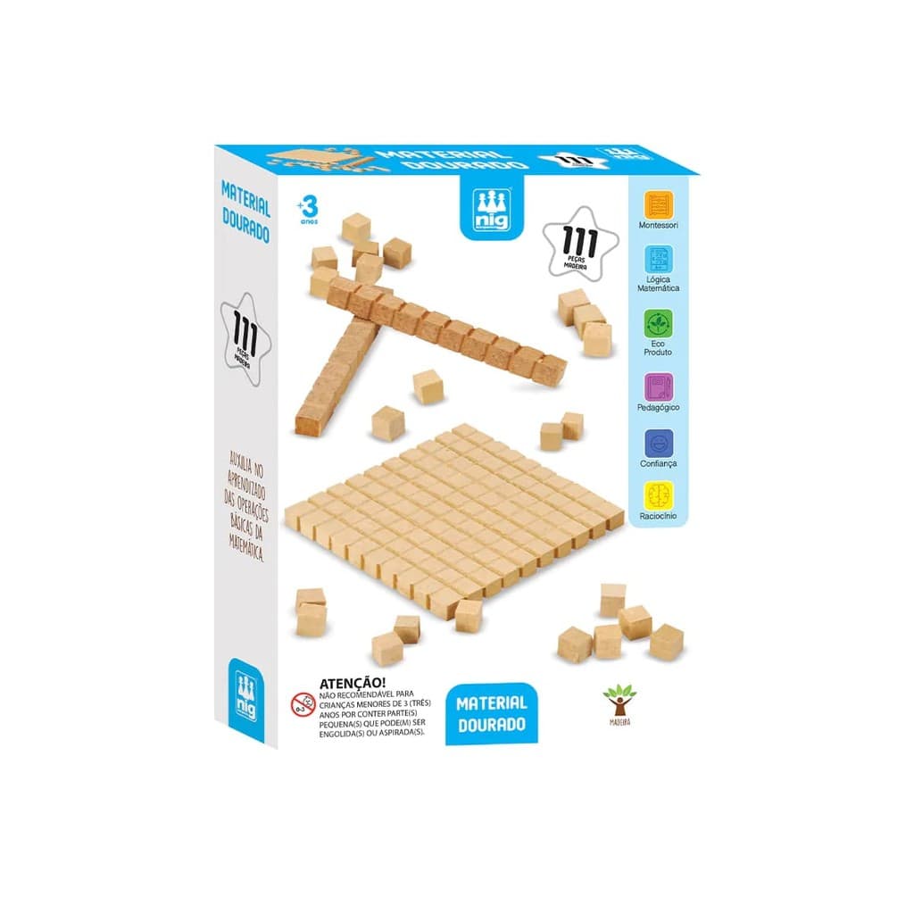 Brinquedo Educativo Material Dourado 111 peças - Nig Brinquedos