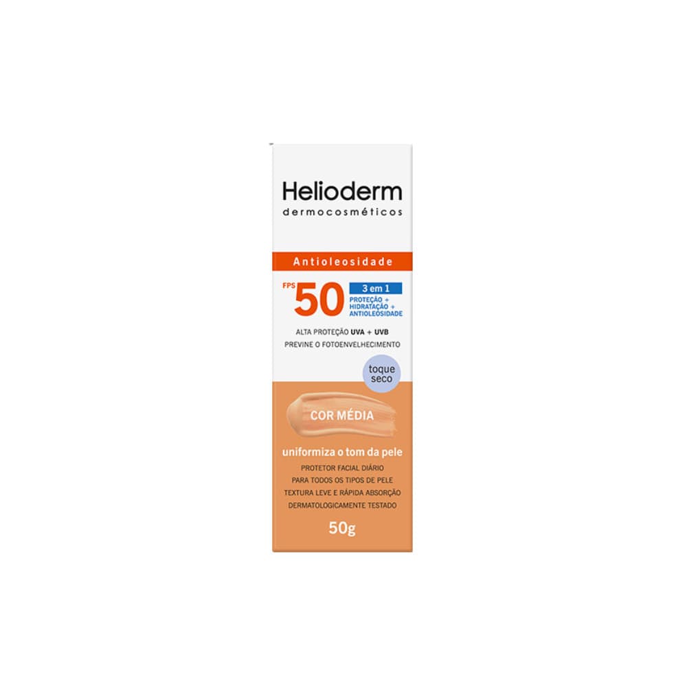Protetor Facial Helioderm FPS50 Cor Média - Kley Hertz