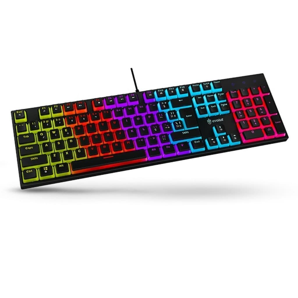 Teclado Gamer Mecanico Abnt2 Iluminação Rgb Dawn Blue Switch Evolut EG214