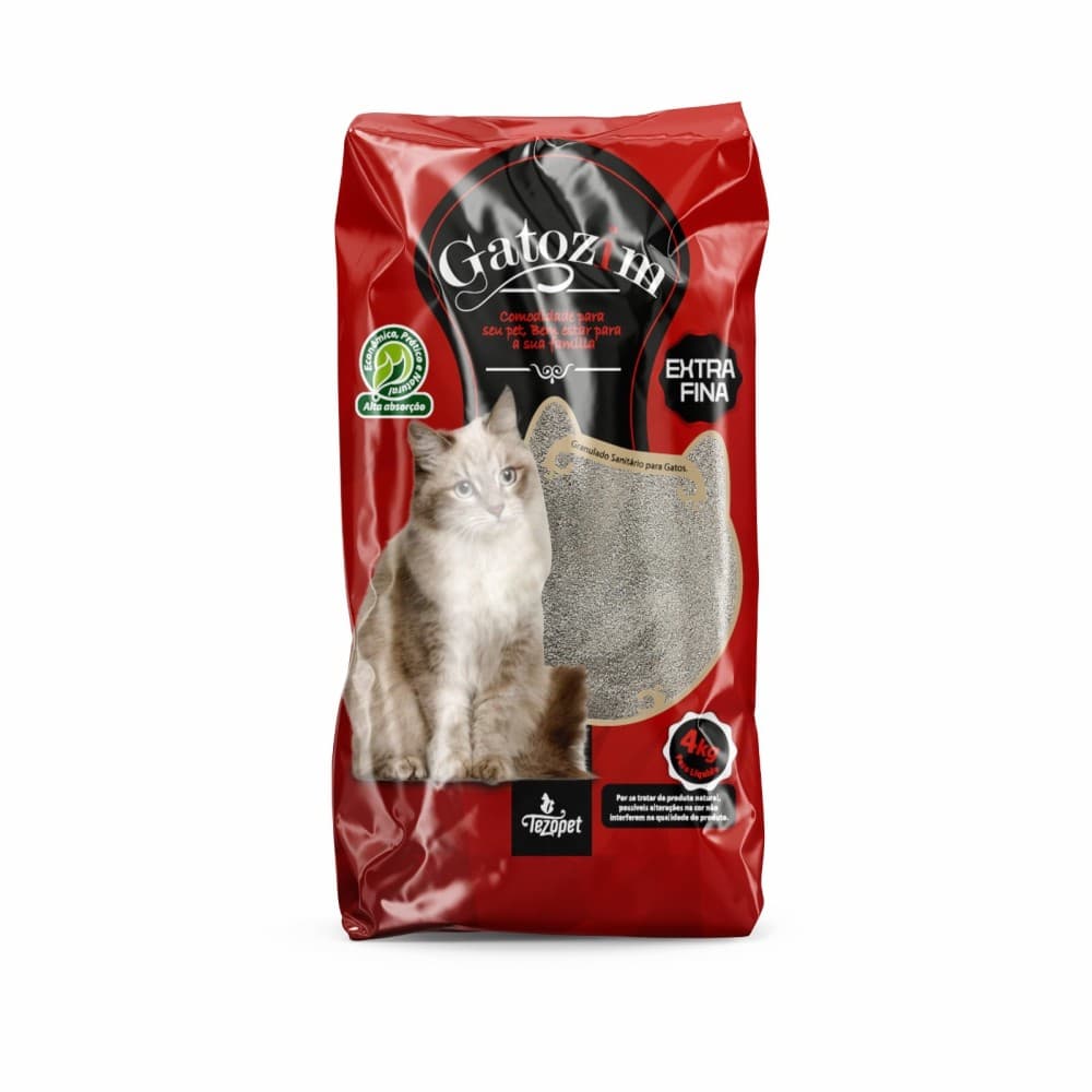 Areia Sanitária Higiênica Gatozim Extra Fina 4kg Tezopet