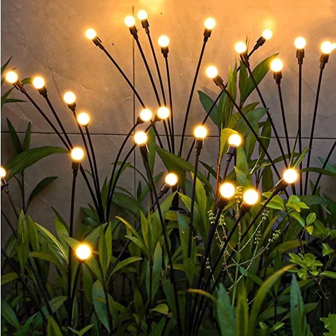 1-4 Luminaria Solar Led Vagalume Para Jardim Luz Ao Ar Livre À Prova D'água Mudança De Cor Firefly