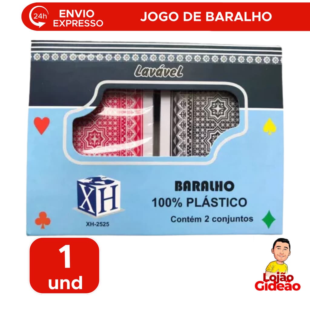 Kit 2 Baralhos De Plastico Impermeável Não Rasga Completo Para Jogar Em Familia