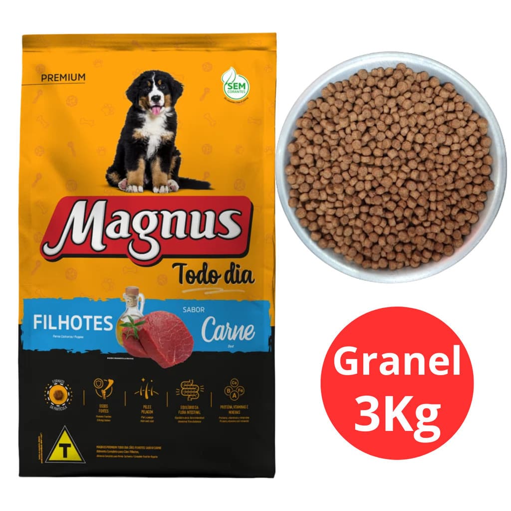 Ração Cachorro Magnus Todo dia Filhote 3kg - A granel