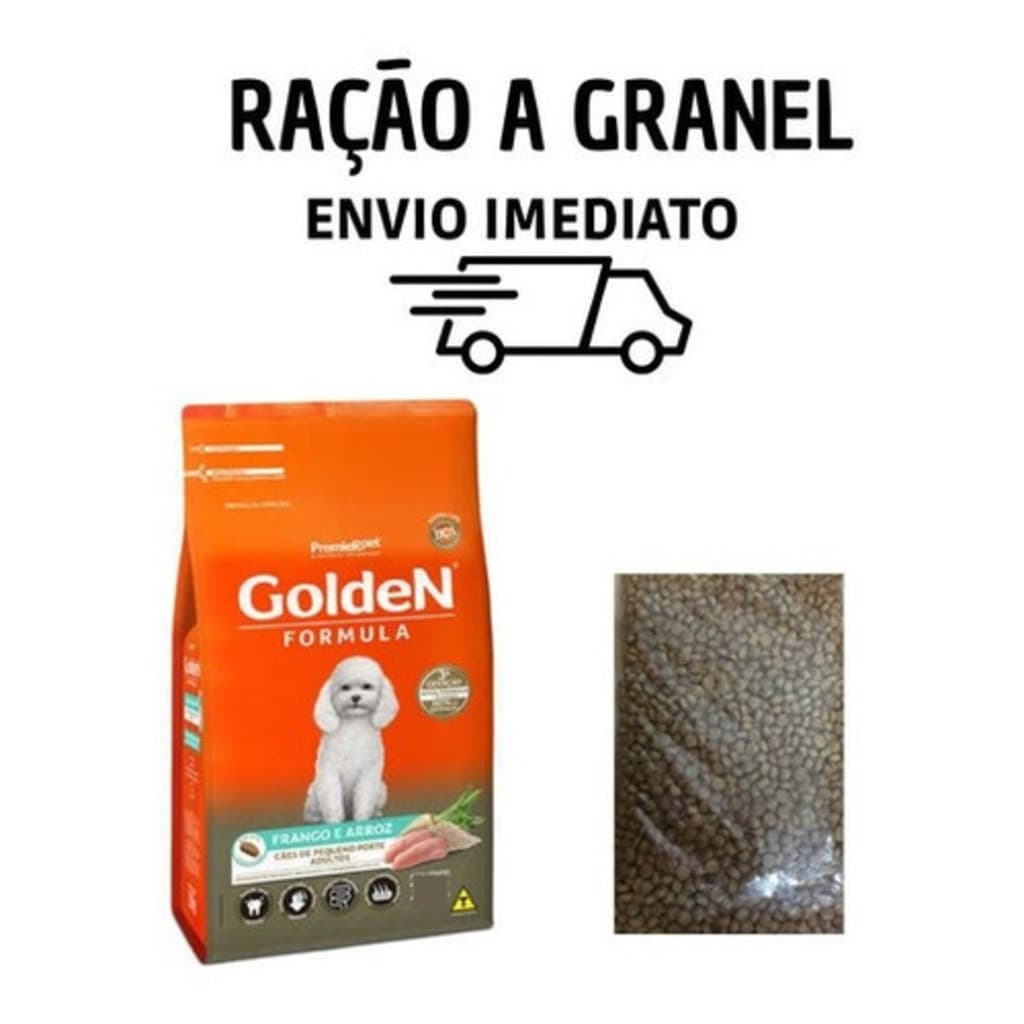 Kit 3 Kg Ração A Granel Golden Cães Adulto Raças Pequenas Frango Arroz