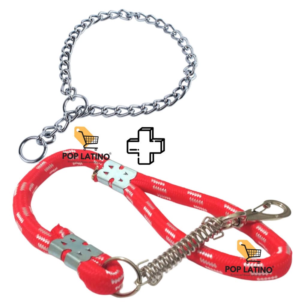 Coleira Para Pitbull + Enforcador Inox Cromado 2,5x50cm Guia Anti Puxão 1 Metro  Peitoral Cachorro - Pet, Cães, Pet shop