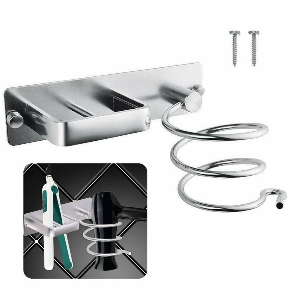 Suporte De Secador De Cabelo Organizado Rack Fixado Na Parede Alisador Prateleira Do Banheiro Prateleiras Armazenamento 