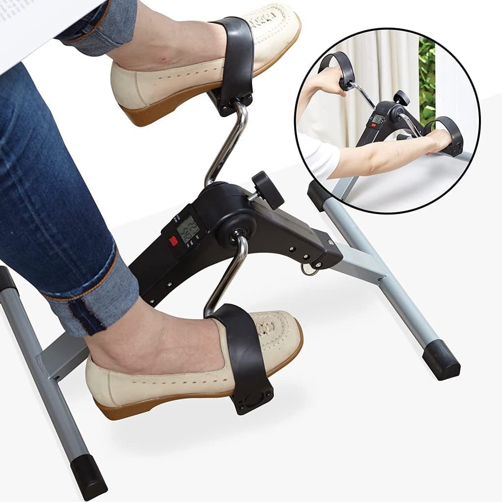 Bicicleta portátil mini pedal Ergométrica Pernas e Braços Fisioterapia - Conforto e Segurança