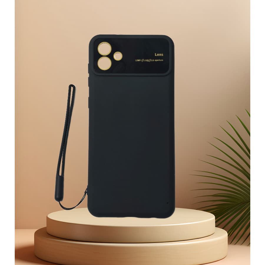 Capinha Capinha  De Celular Proteção Câmeras Aveludada Com Silicone Com Pulseira Liso Compatível A04 REF（ YV3）