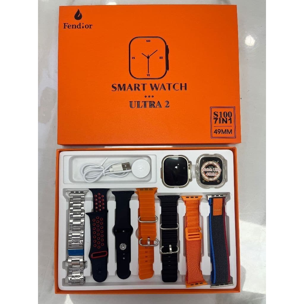 S100 Ultra 2 Novo Smartwatch Relógio Inteligente 7 Em 1 Alças 49mm Full Touch Screen Sport Reloj Com Tampa Protetora