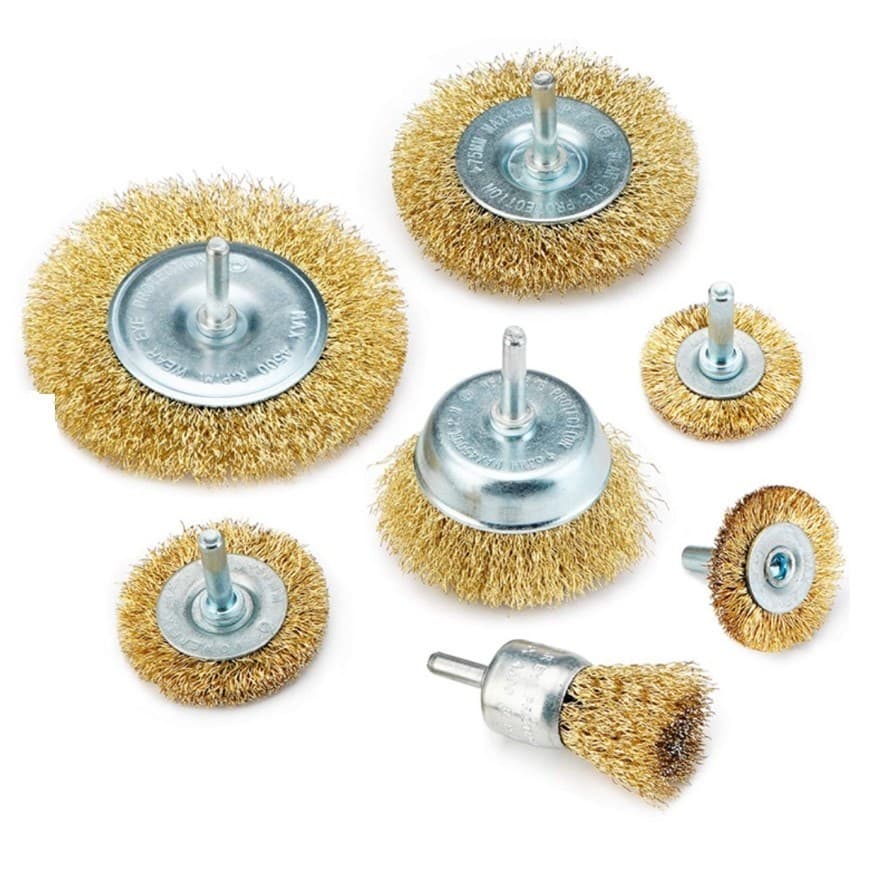 Kit Escova de Aço Circular Para Furadeira e Esmerilhadeira 5 Peças Limpeza Metal Ferrugem Alumínio