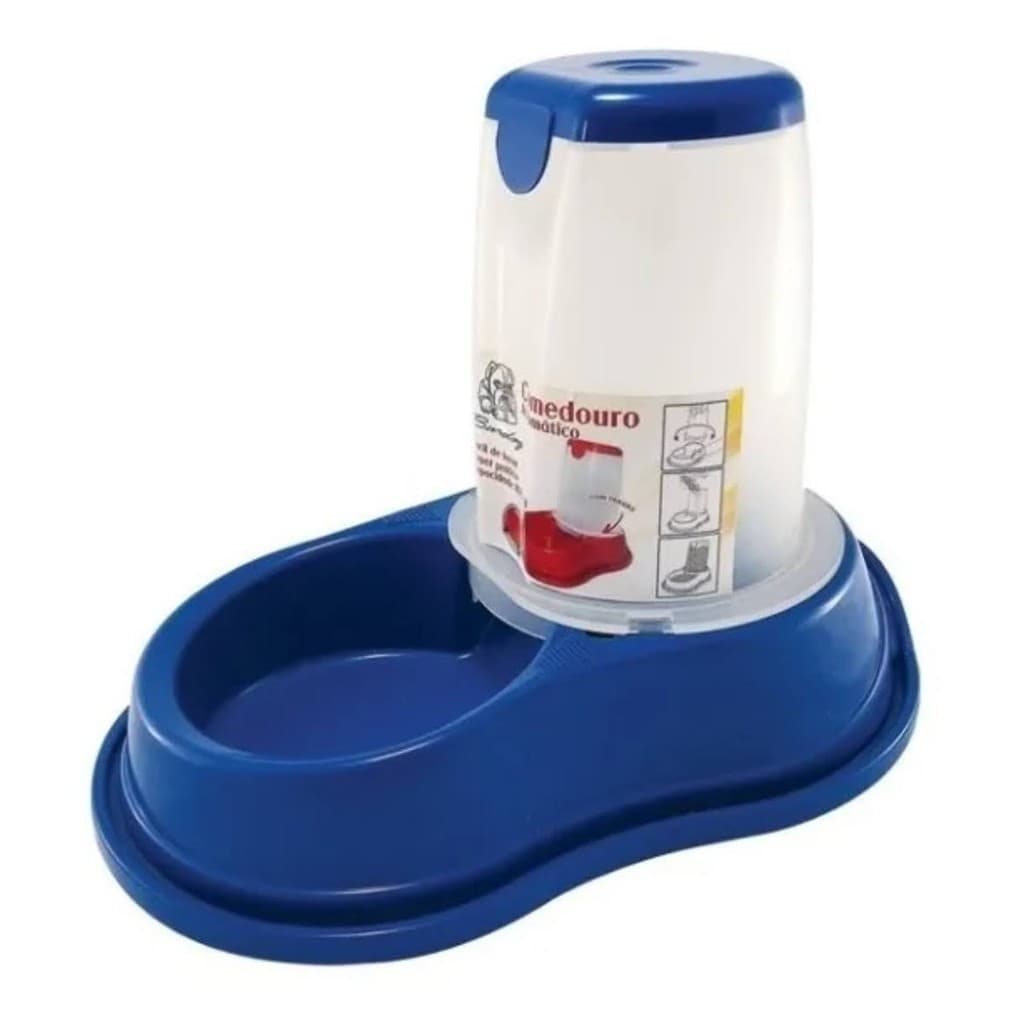 Comedouro Automático 1600ml Com Trava Recipiente Pote Para Ração Comida Gato Cachorro