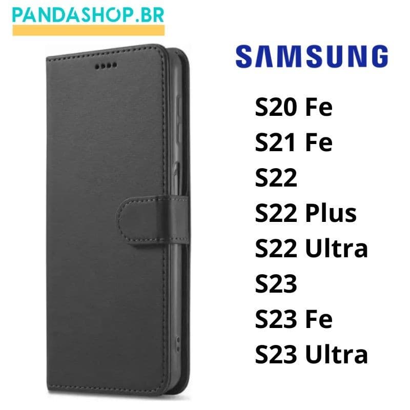 Capa Case Flip Carteira Para Samsung Galaxy Linha S20 Fe/ S21 Fe/ S22/ S22 Plus/ S22 Ultra/ S23/ S23 Fe/ S23 Ultra