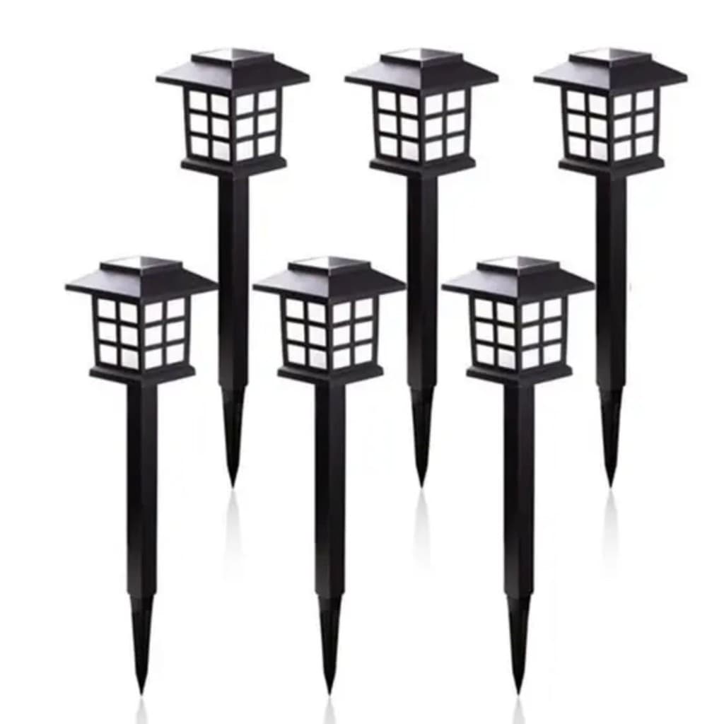 Kit 6 Luminárias Solares LED com Espeto Estilo Balizador para Jardim BOM-4601