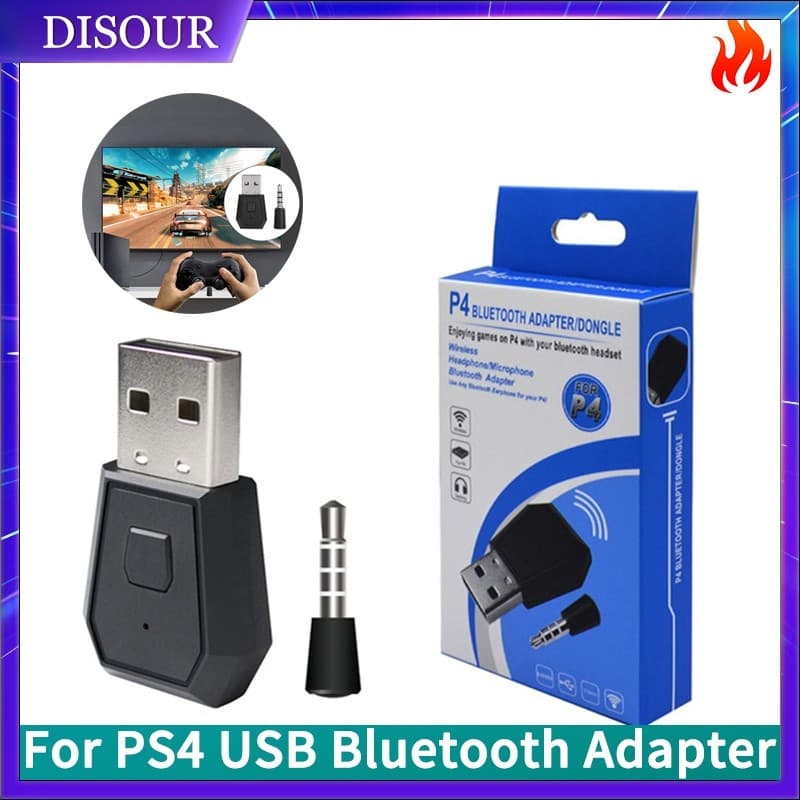 Adaptador USB Bluetooth Para PS4 Gamepad Controlador De Jogo Console Fone De Ouvido Dongle Sem Fio Transmissor Com Micro
