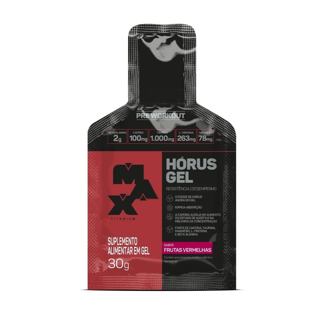 Pré Treino Hórus Gel de Carboidrato Max Titanium 30g Unidade
