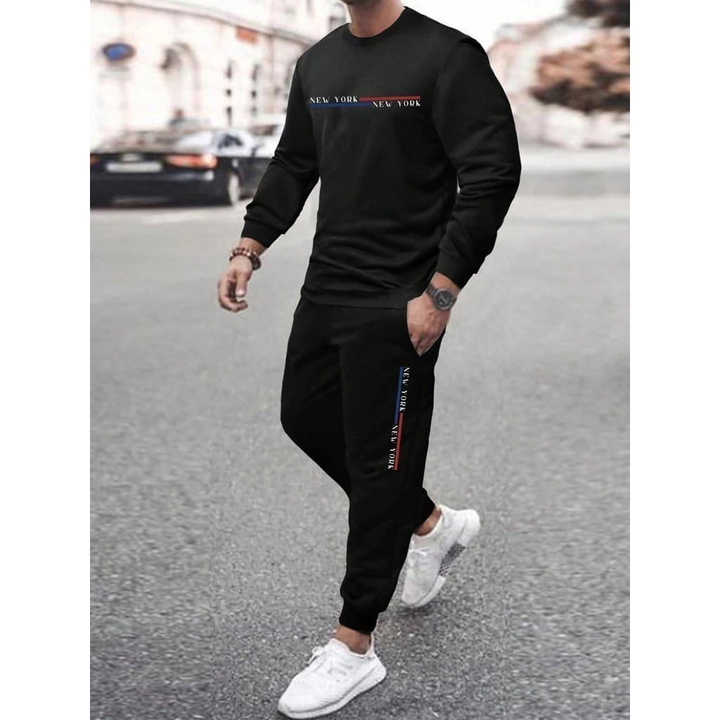 Manfinity Homme Conjunto De Moletom Com Capuz E Calça De Moletom Com Estampa De Letras Tamanho Grande Para Homens