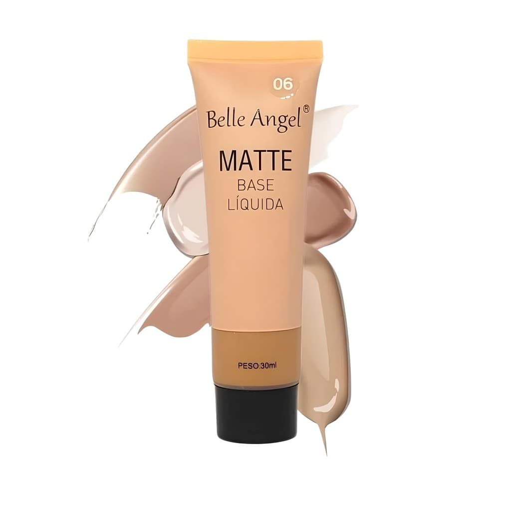 Base Líquida Efeito Matte Belle Angel Cobertura Média Cores 02 ao 06 Compacta Makeup 30ml