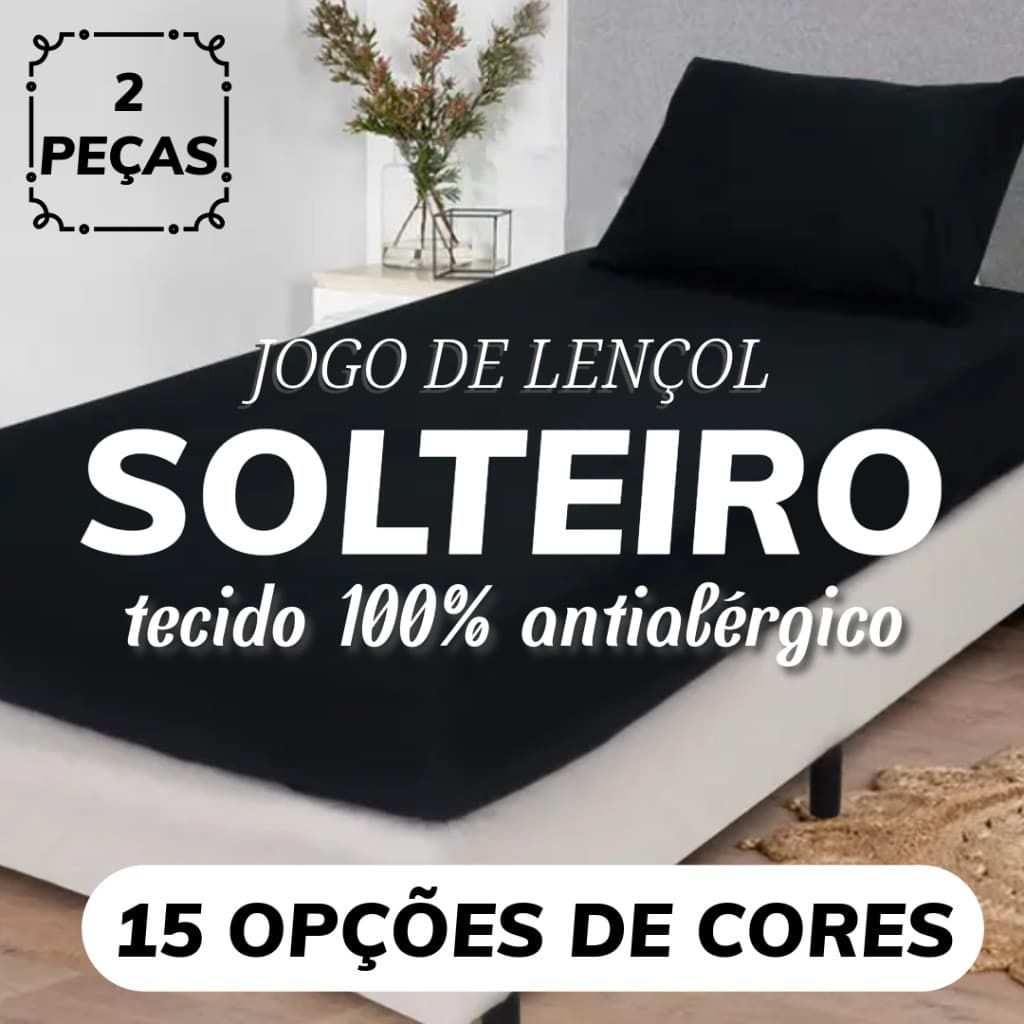 Jogo de Lençol Solteiro Casal Queen King Antialérgico 2 ou 3 Peças Liso - Várias Cores