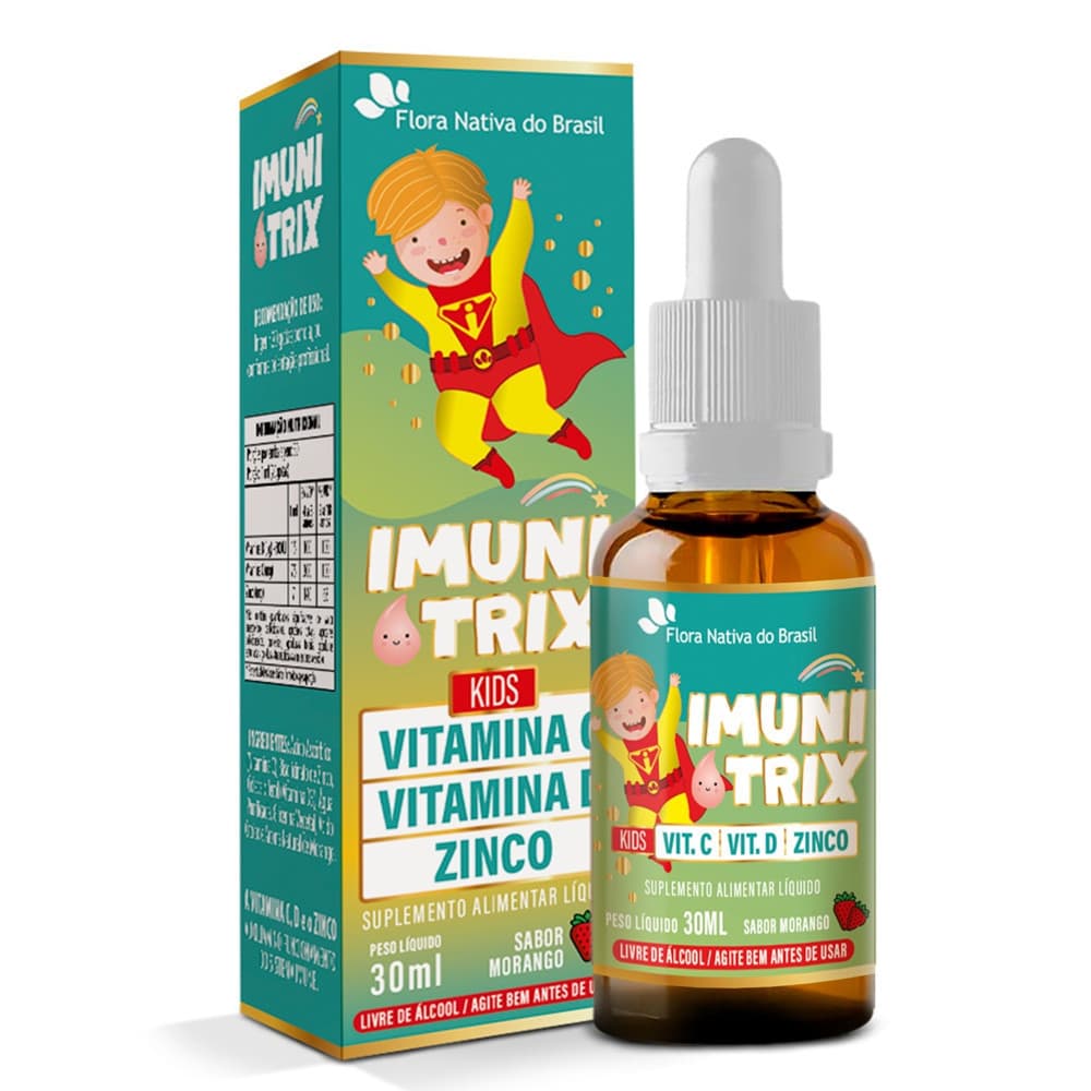 ImuniTrix Kids - Vitamina C + Zinco + Vitamina D3  30ml - Flora nativa do brasil