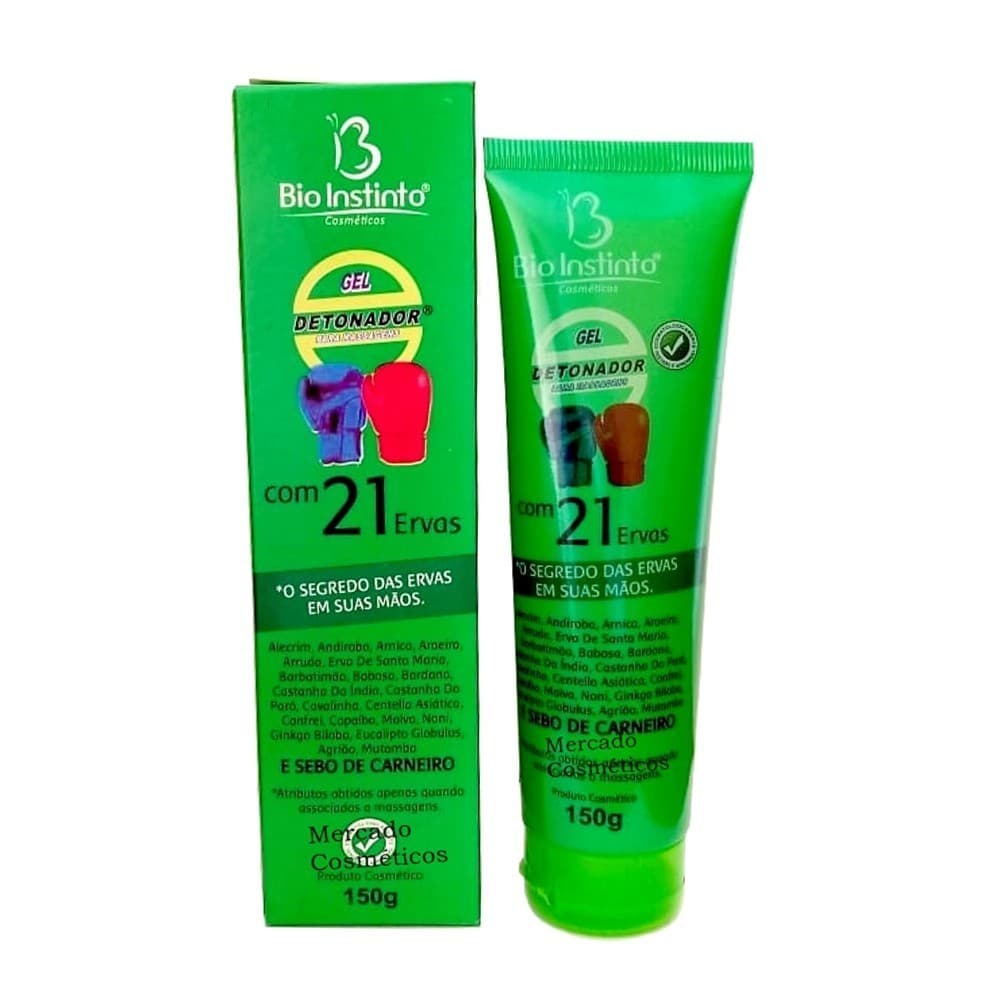 Kit 12 Gel Detonador Com 21 Ervas Bio Instinto 150g cada