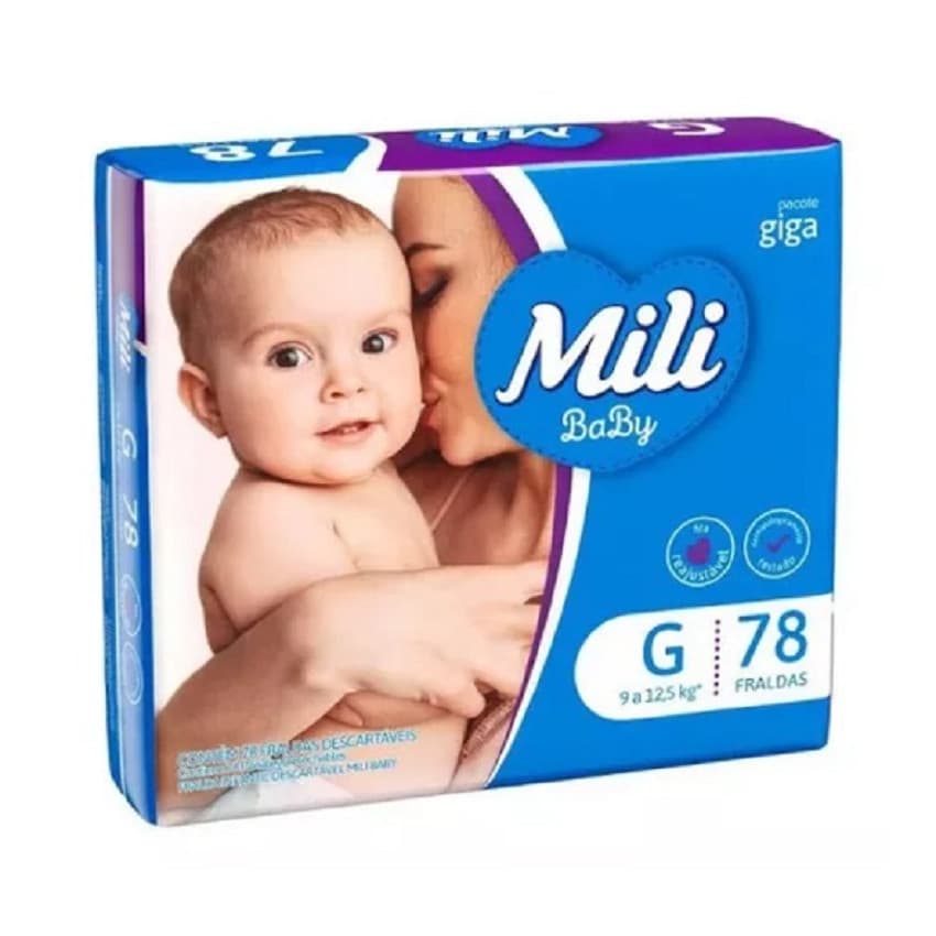 Fralda Descartável Mili Baby Ultra Seca Giga 78Un G – Mili