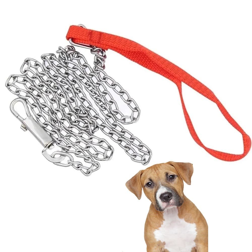 Corrente Guia Coleira Metal para Cachorro Cães Pet  Adestramento Passeio para Prender Resistente Forte