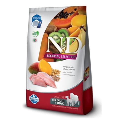 Ração Para Cachorro N&d Tropical Média E Maxi Frango 12kg