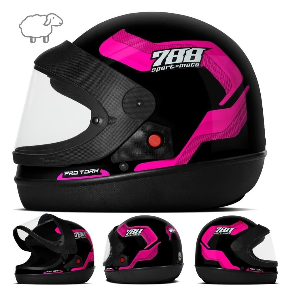 Capacete Sport Moto 788 Pro Tork Fechado Masculino Feminino Moto