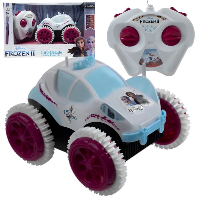 Carrinho de Controle Remoto Frozen Giro Gelado Capota e Volta