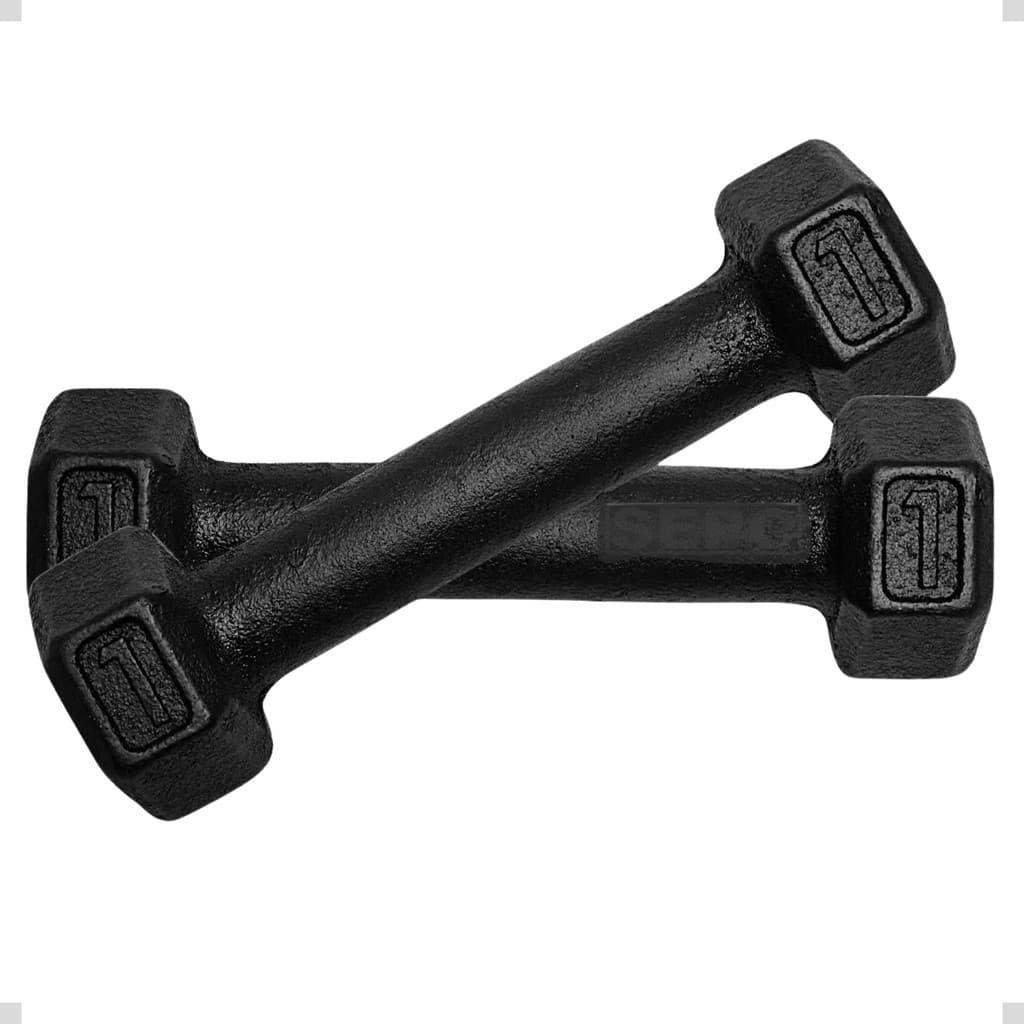 Halter 1Kg Par sextavado ferro preto Fisioterapia Musculação Academia Fisioterapia casa Treino
