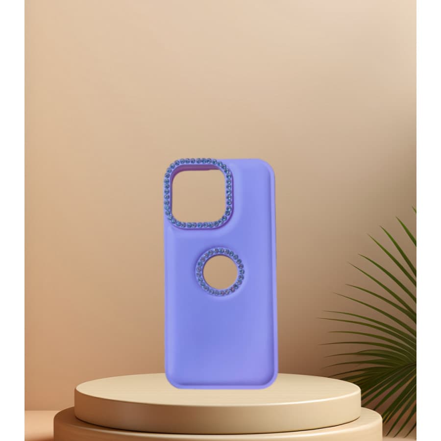 Capinha Capinha de Celular Compatível  IP 15 PRO MAX Silicone Aveludada Com Strass Brilhante Ref r9