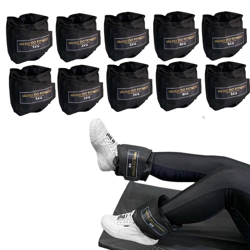 Kit 5 Pares Caneleiras Tornozeleiras Peso Treino Academia Musculação 1 ao 5kg