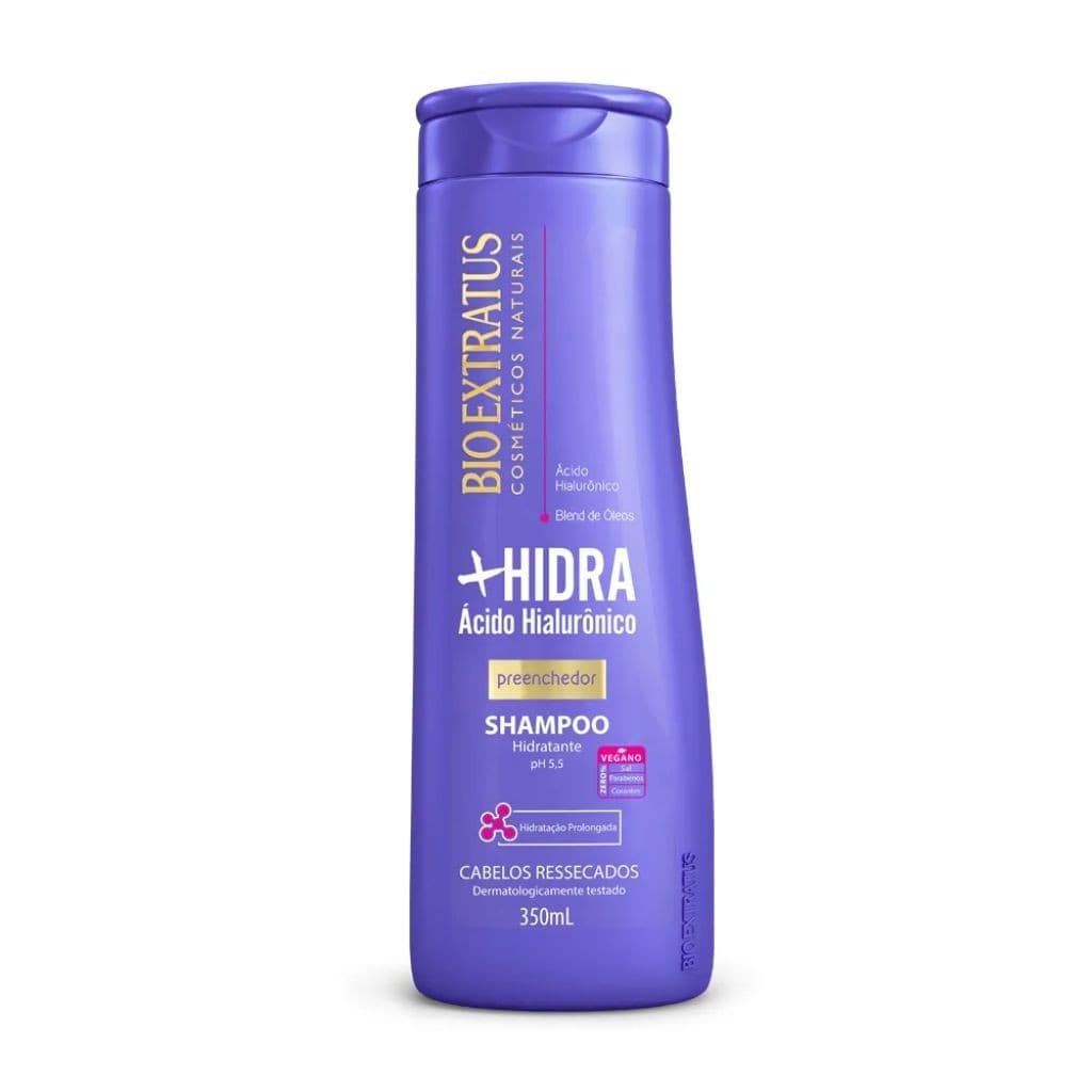 Shampoo +Hidra Ácido Hialurônico Bio Extratus 350ml Limpeza Hidratante