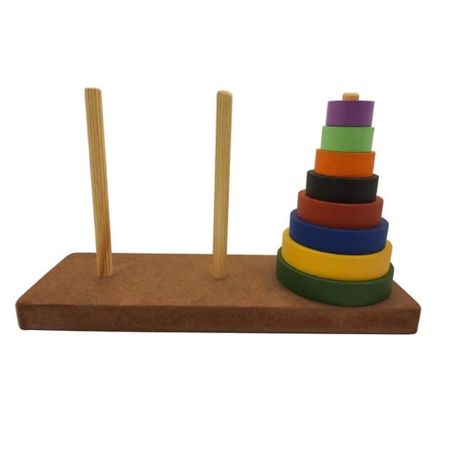 Quebra Cabeça Madeira Brinquedo Educativo Torre de Hanoi Brinquedo Educativo