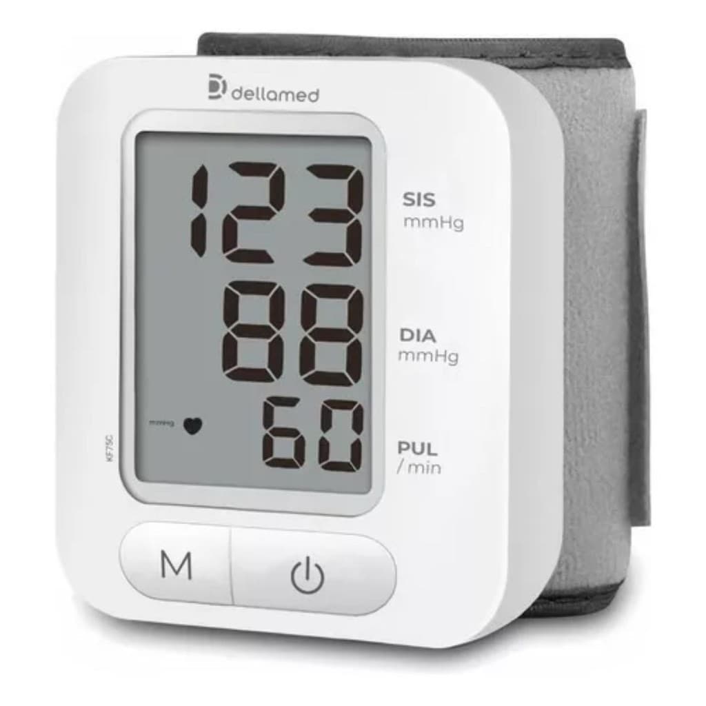Aparelho Medidor De Pressão Arterial Para Pulso Sensor Digital Automático Memória Kf-75C Dellamed