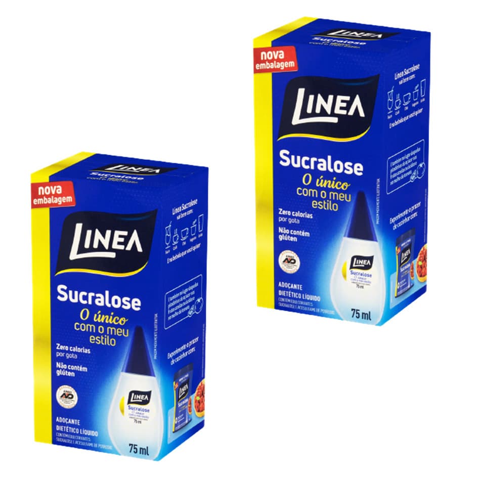 KIT 2 Adoçante Líquido Sucralose 75ml - Linea