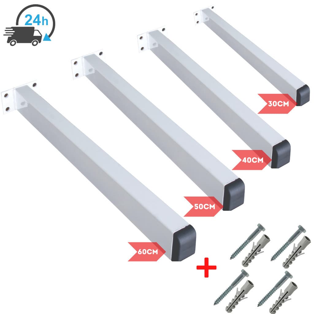 Suporte Pia Bancada Tanque 30 40 50 60cm De Parafusar + Kit Fixação Completo Grapa Pra Pia Mesa