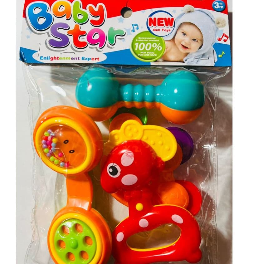 TOP TOY Brinquedos Para Bebê Kit com4 pçs Chocalhos Colorido modelo de telefone