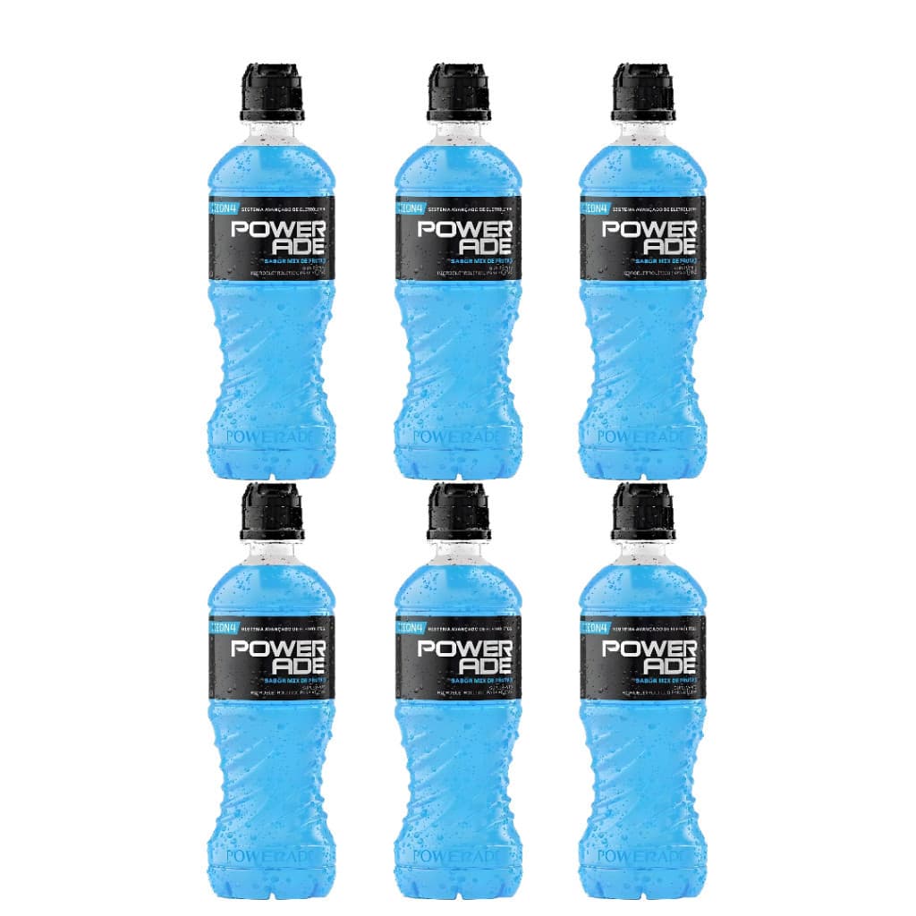 Isotônico Powerade Sabor Mix de Frutas 500ml – Fardo com 6 Unidades para Máxima Hidratação! 💧🏃‍♂️