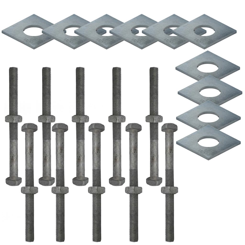 KIT 10 PARAFUSOS GALV FOGO POSTE PADRAO 16X200MM 5/8X8" M16