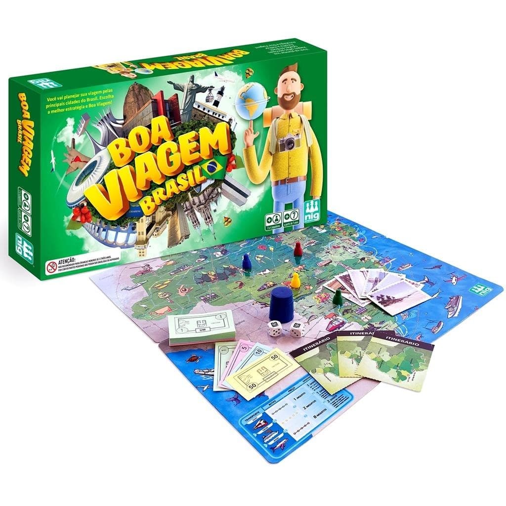 Boa Viagem Brasil Jogo De Tabuleiro Educativo Para Familia Amigos Aprendizado Geografia Divertido - Nig Brinquedos