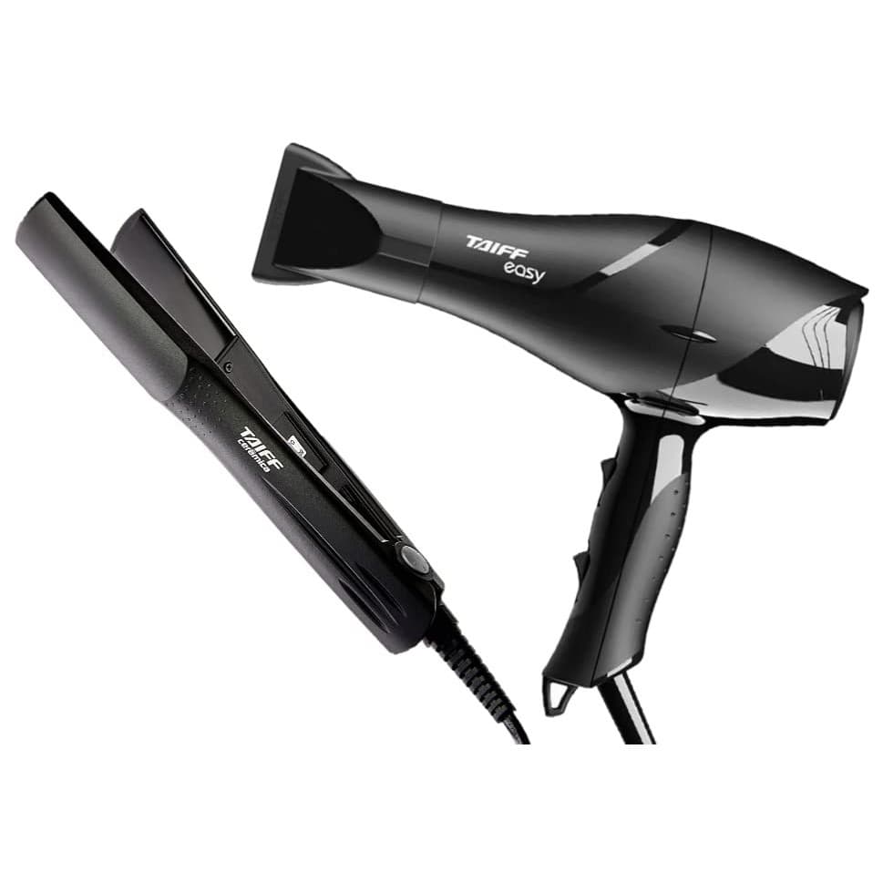KIT TAIFF SECADOR PROFISSIONAL EASY 1700W - 127V + PRANCHA ALISADORA CERAMICA
