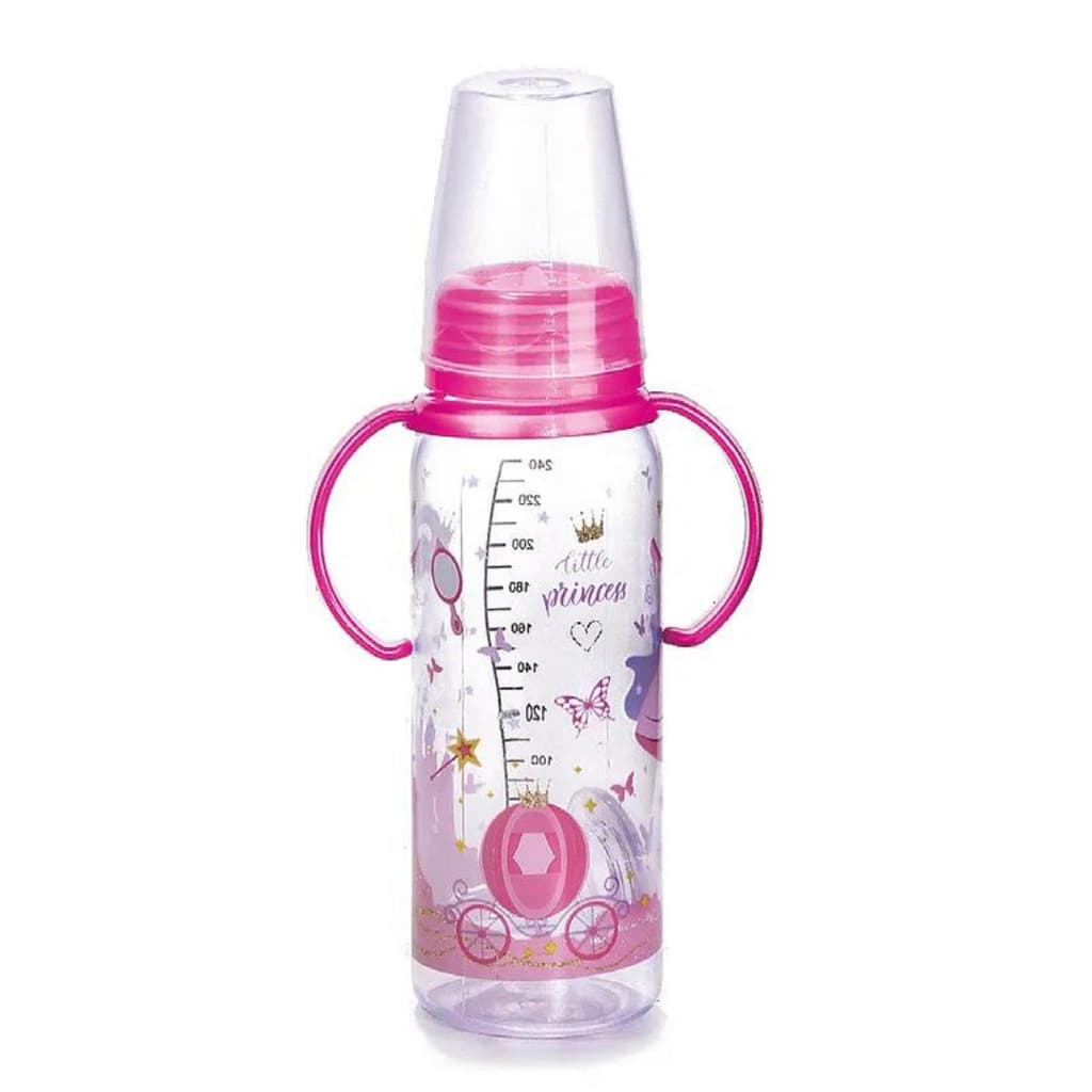 Mamadeira Luxo Com Alça 240 ML Bico Assimetrico Infantil Bebes