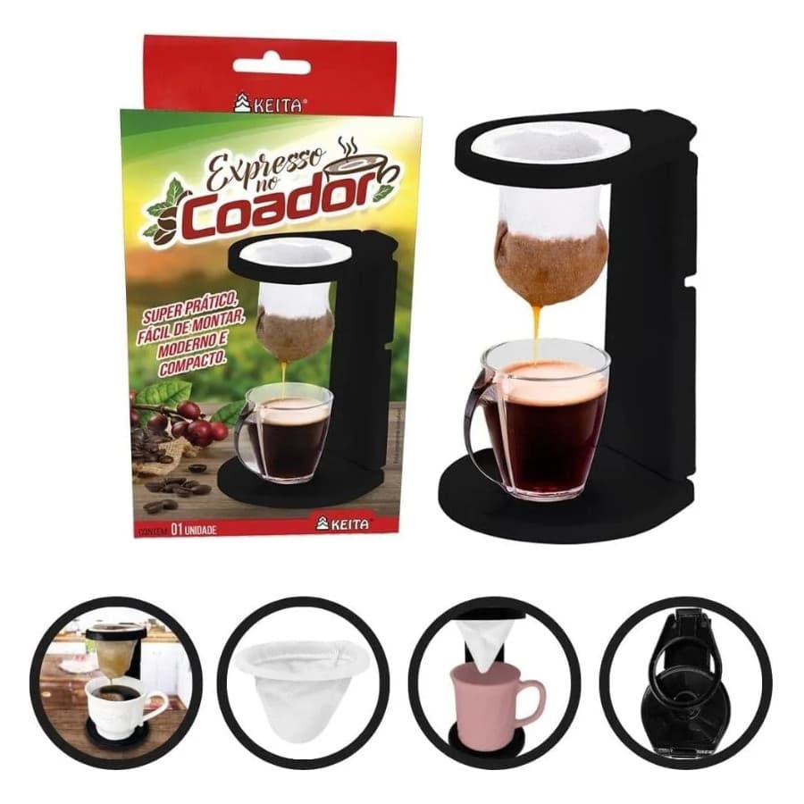 Mini Cafeteira Individual Coador De Pano Café Expresso Keita