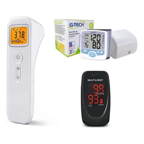 Aparelho de Pressão Arterial Gp200 G-tech + Oxímetro + Termometro Completo