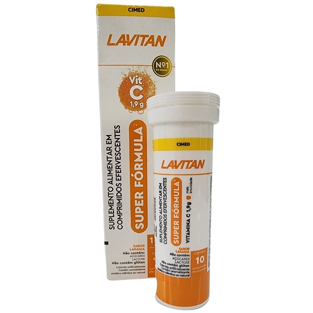Suplemento Alimentar Efervescentes Vitamina C 1,9g Lavitan Cimed Com 10 comprimidos