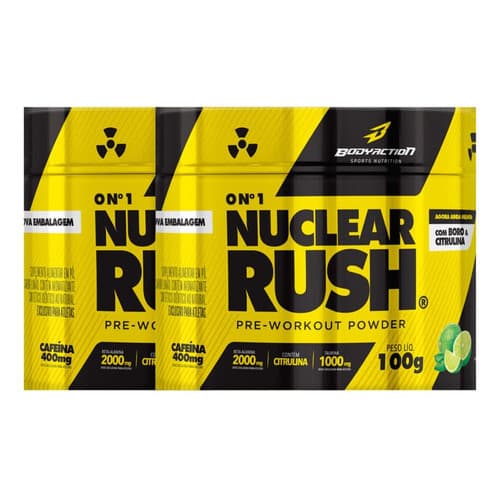 kit 2 pré treino nuclear rush 100g